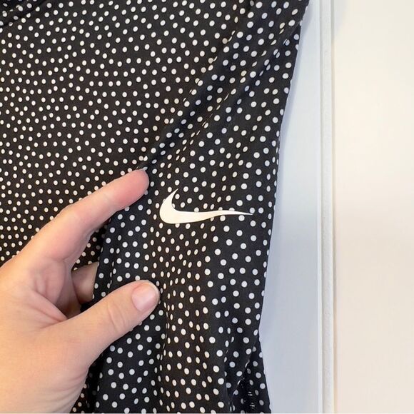 Nike Pro Dri Fit Black Polka Dot Half Zip running Pullover large - Picture 2 of 16